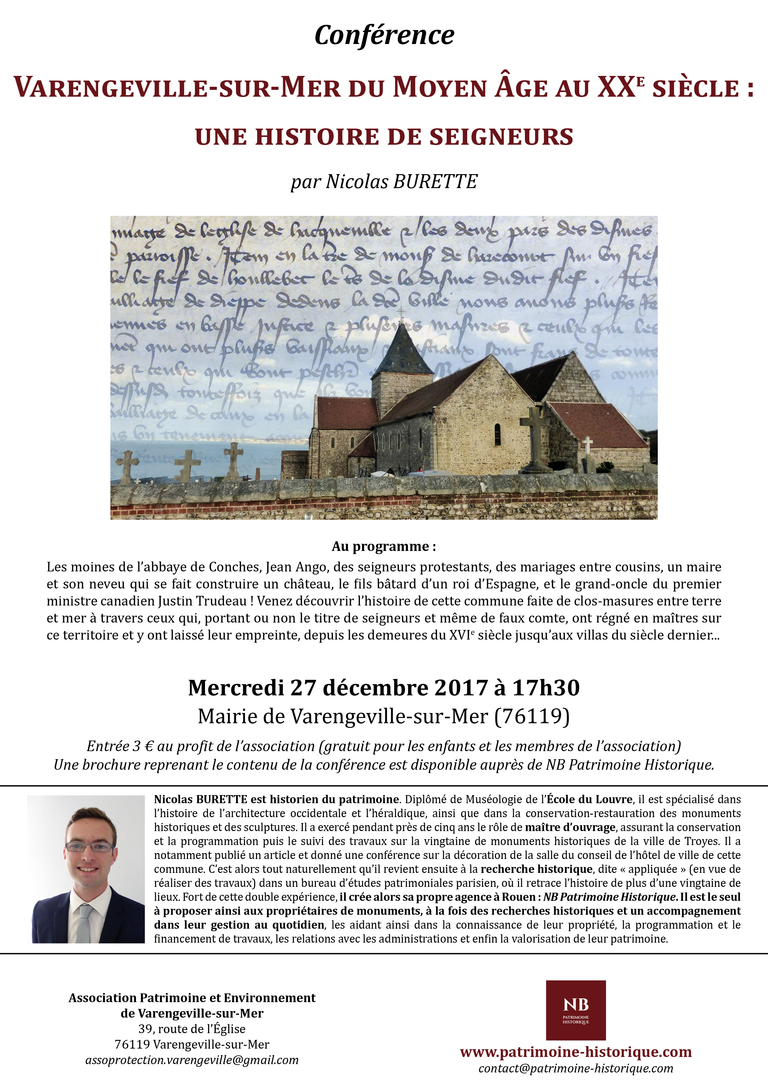 Conférence Nicolas BURETTE histoire Varengeville
